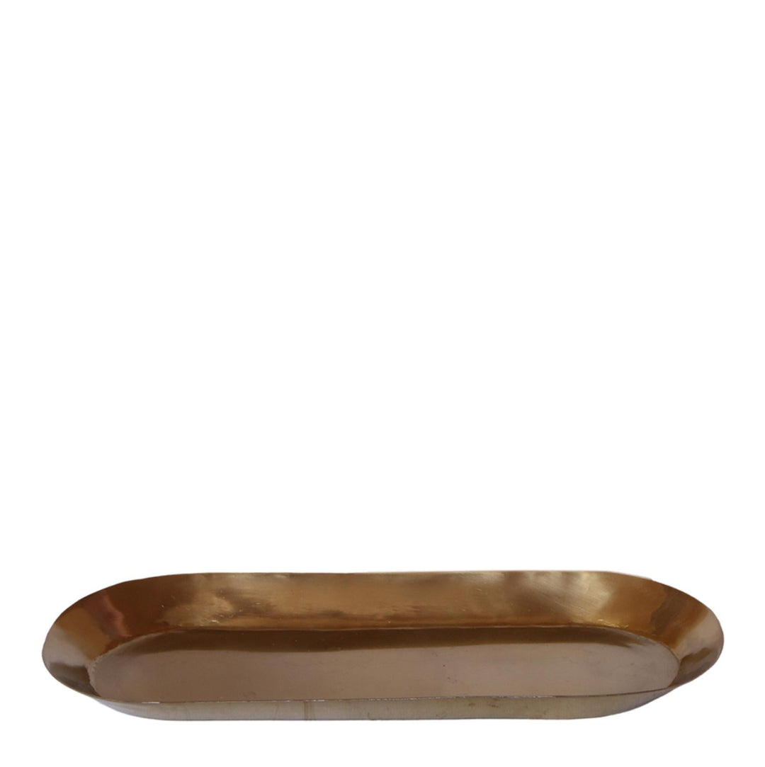 Kolibri Home | Teller oval - Goldenes ovales Tablett Ø30cm-Plant-Botanicly